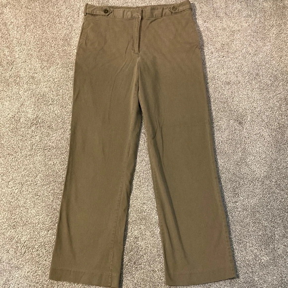 Dressbarn Flat Front Khaki Pants 10 - Picture 2 of 13